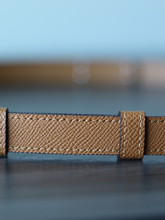 Vera Pelle Tan Leather Belt with Silver Tone Buckle main image 11